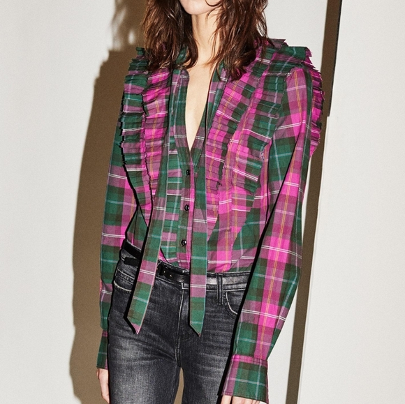 🍒NWT🍒 CURRENT/ELLIOTT 100% COTTON PLAID SHIRT - Picture 3 of 6